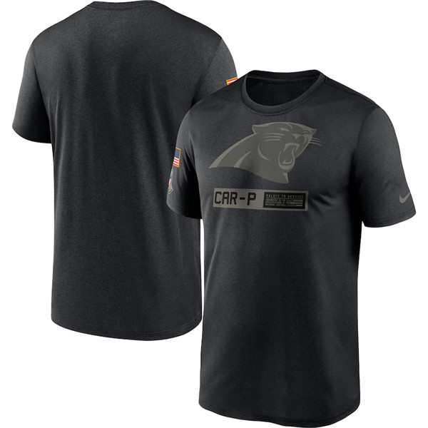 Men's Carolina Panthers 2020 Black Salute To Service Performance NFL T-Shirt